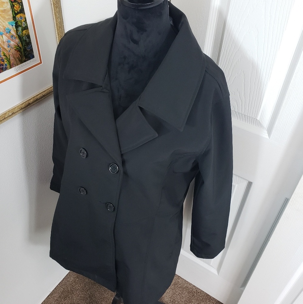 10000 Ft Above Sea Level Black Trench Coat Sz L